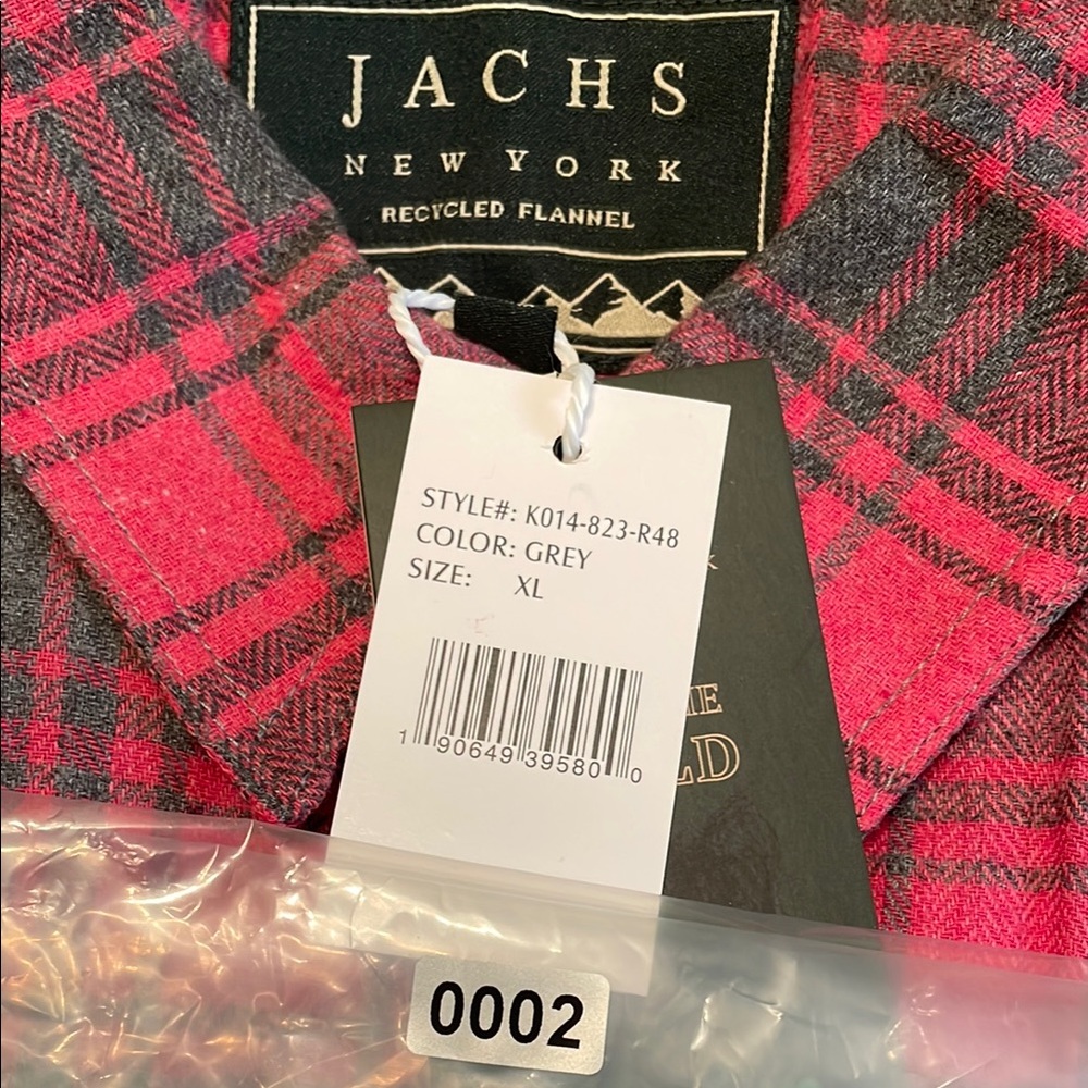 Jachs New York Red and Gray Flannel Shirt